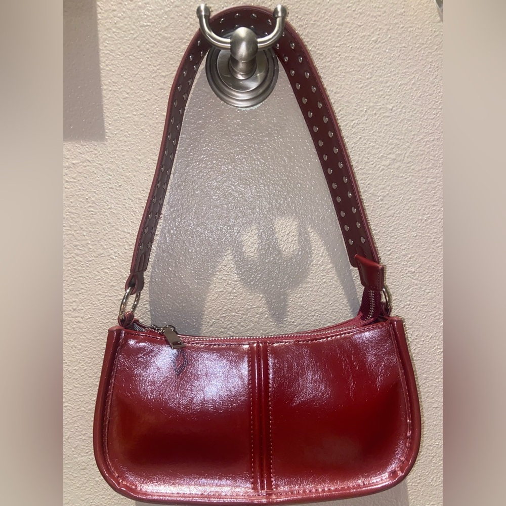 Red Leather Women's Shoulder Bag